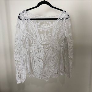 White Lace Sweater